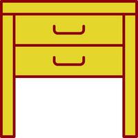 Side Table Line Circle Icon vector