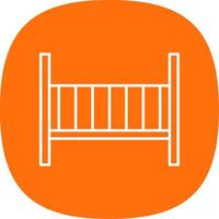 Baby Crib Line Curve Icon vector