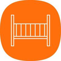 Baby Crib Line Curve Icon vector