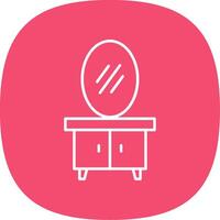 Dressing Table Line Curve Icon vector