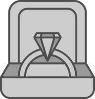 anillo caja línea dos color icono vector