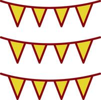 Bunting Line Two Color Icon vector