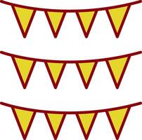 Bunting Line Two Color Icon vector