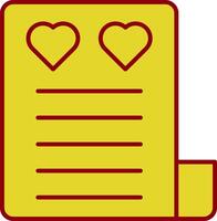 Love Letter Line Two Color Icon vector