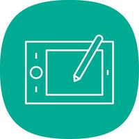 Drawing Tablet Line Curve Icon vector