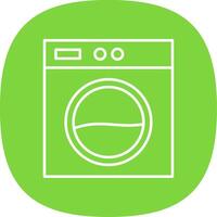 Laundry Machine Line Curve Icon vector