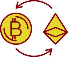 Ethereum Line Two Color Icon vector