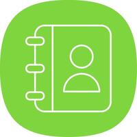 Contact Book Line Curve Icon vector