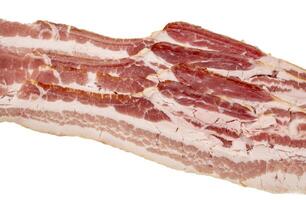 background of uncured smoked sliced bacon photo