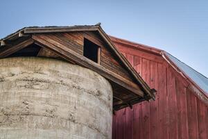 detail of old red barn photo