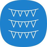 Bunting Line Curve Icon vector
