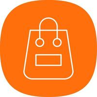 Shopping Bag Line Curve Icon vector