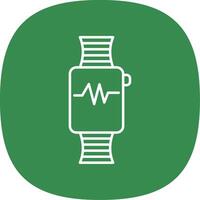 Fitness Watch Line Curve Icon vector