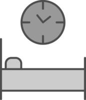 cama hora relleno icono vector