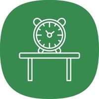 mesa reloj línea curva icono vector