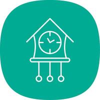 Cuckoo Clock Line Curve Icon vector