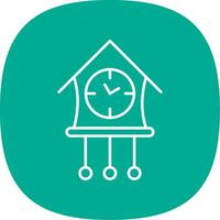 Cuckoo Clock Line Curve Icon vector