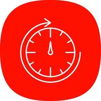 Round Clock Line Curve Icon vector