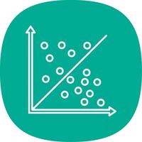 Scatter Graph Line Curve Icon vector