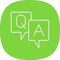 Question And Answer Line Curve Icon vector