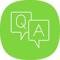 Question And Answer Line Curve Icon vector