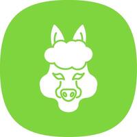 Alpaca Line Two Color Icon vector