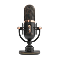 3d render microfone com podcast ícone isolado em transparente fundo png