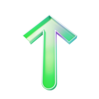 3D arrow icon isolated on transparent background png