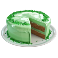 Green creamy Cake isolated on transparent background png