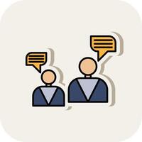 Conversation Line Filled White Shadow Icon vector