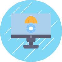 Risk Management Flat Blue Circle Icon vector