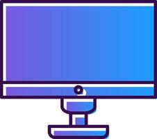 Computer Gradient Filled Icon vector