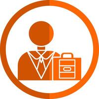 Businessman Glyph Orange Circle Icon vector