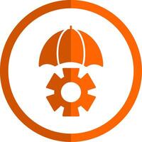 Risk Management Glyph Orange Circle Icon vector