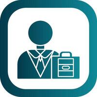 Businessman Glyph Gradient Round Corner Icon vector