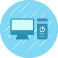 Computer Flat Blue Circle Icon vector