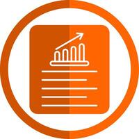 Line Graph Glyph Orange Circle Icon vector