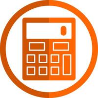 Calculator Glyph Orange Circle Icon vector