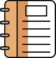 Note Book Filled Half Cut Icon vector