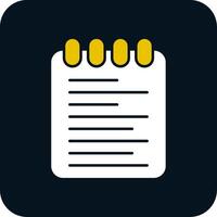 Note Pad Glyph Two Color Icon vector