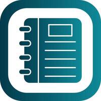 Note Book Glyph Gradient Round Corner Icon vector