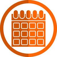 Calendar Glyph Orange Circle Icon vector