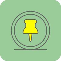 Paper Clip Filled Yellow Icon vector