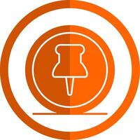 Paper Clip Glyph Orange Circle Icon vector