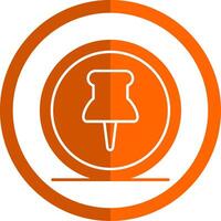 Paper Clip Glyph Orange Circle Icon vector