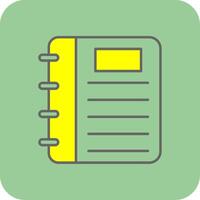 Note Book Filled Yellow Icon vector