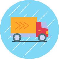 Delivery Truck Flat Blue Circle Icon vector