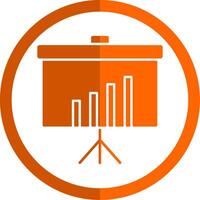 Presentation Glyph Orange Circle Icon vector