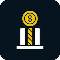 icono de dos colores de glifo de dólar vector