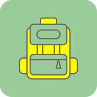 Backpack Filled Yellow Icon vector